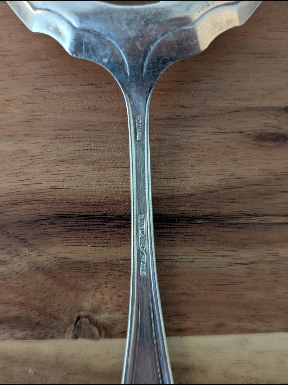 1920 Oneida Heirloom Plate CARDINAL Pierced Tomato Server Slotted Round Spoon